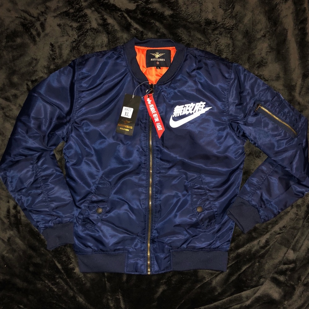 (NEW WITH TAGS AND PACKAGING) Navy Bomber Jacket